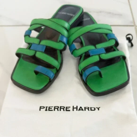 PIERRE HARDY Kaliste Sandals Green Blue EU 37 - Picture 1 of 9